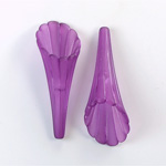 German Plastic Flower with Hole - Trumpet 31x12MM MATTE AMETHYST