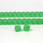 Czech Pressed Glass Bead - Cube 05x7MM MATTE PERIDOT