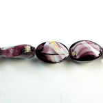 Chinese Cut Crystal Millefiori Bead - Oval Twist 20x15MM PURPLE