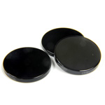 Gemstone Flat Back Flat Top Straight Side Stone - Round 18MM BLACK ONYX