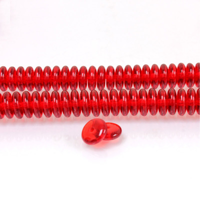 Czech Pressed Glass Bead - Smooth Rondelle 6MM RUBY