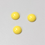 Plastic Flat Back Opaque Cabochon - Round 09MM BRIGHT YELLOW