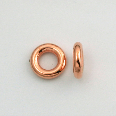 Metalized Plastic Smooth Bead - Ring 12MM COPPER
