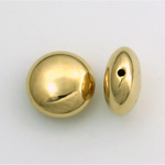 Metalized Plastic Smooth Bead - Round Lentil 17MM GOLD