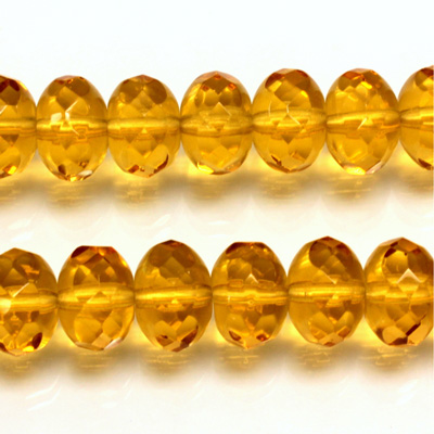 Czech Glass Fire Polish Bead - Rondelle Donut 11x7MM TOPAZ