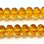 Czech Glass Fire Polish Bead - Rondelle Donut 11x7MM TOPAZ