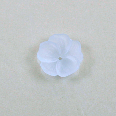 German Plastic Flower with Center Hole - 5-Petal Round 14MM MATTE CRYSTAL