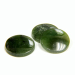 Gemstone Flat Back Single Bevel Buff Top Stone - Round 15MM TAIWAN JADE