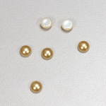 Glass Medium Dome Cabochon Pearl Spray Finish - Round 06MM GOLD
