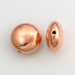 Metalized Plastic Smooth Bead - Round Lentil 17MM COPPER