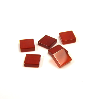 Gemstone Flat Back Flat Top Straight Side Stone - Square 06x6MM CORNELIAN