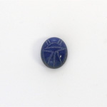 Gemstone Flat Back Carved Scarab 12x10MM BLUE ONYX