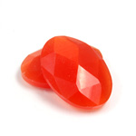 Fiber-Optic Flat Back Cabochon - Rauten Rose Oval 25x18MM CAT'S EYE ORANGE