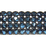 Preciosa Metal Spike Banding 4 Row - Round 19SS BLUE FLARE/BLACK