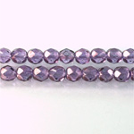 Czech Glass Fire Polish Bead - Round 06MM LUMI COATED PURPLE