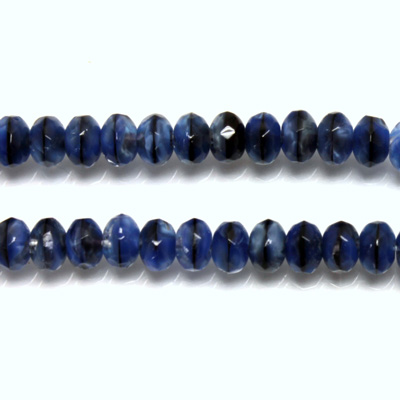 Czech Glass Fire Polish Bead - Rondelle Donut 05x3MM TIGEREYE BLUE