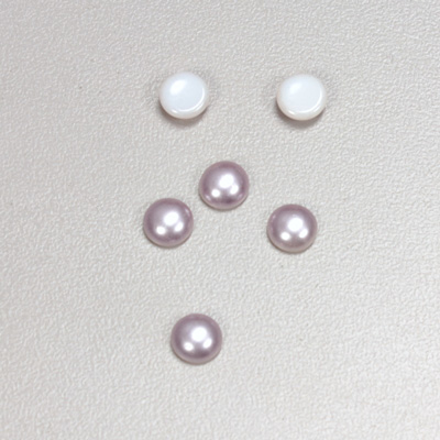 Glass Medium Dome Cabochon Pearl Spray Finish - Round 06MM LAVENDER