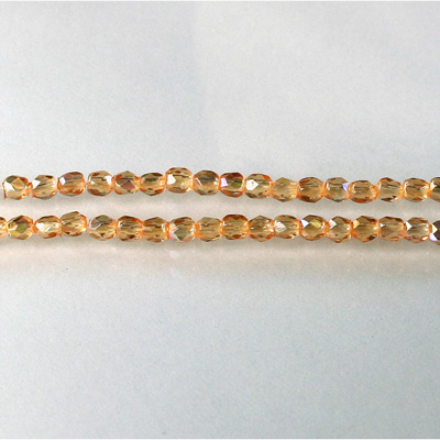 Czech Glass Fire Polish Bead - Round 03MM ORANGE AB 45102