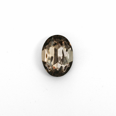 Glass Point Back Foiled Tin Table Cut (TTC) Stone - Oval 14x10MM LT AMETHYST