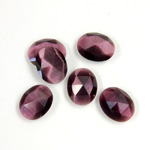 Fiber-Optic Flat Back Cabochon - Rauten Rose Oval 10x8MM CAT'S EYE PURPLE