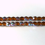 Czech Glass Fire Polish Bead - Round 05MM MADEIRA TOPAZ AB