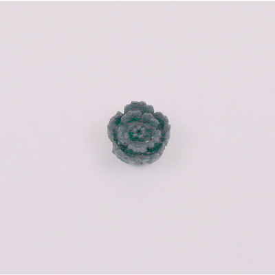 Plastic Carved No-Hole Flower - Round  09MM MATTE JET