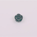 Plastic Carved No-Hole Flower - Round  09MM MATTE JET