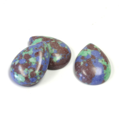 Synthetic Cabochon - Pear 18x13MM MULTI COLOR Matrix SX11 GREEN-BLUE-BROWN