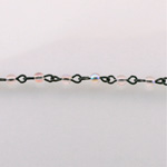 Linked Bead Chain Rosary Style with Glass Pressed Bead - Round 3MM ROSALINE AB-JET