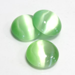 Fiber-Optic Cabochon - Round 18MM CAT'S EYE LT GREEN