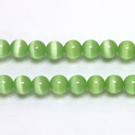 Fiber-Optic Synthetic Bead - Cat's Eye Smooth Round 06MM CAT'S EYE LT GREEN