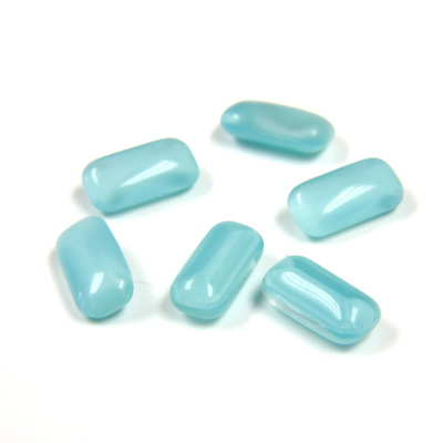 Glass Point Back Buff Top Stone Opaque Doublet - Cushion Octagon 10x5MM AQUA MOONSTONE