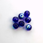 Czech Pressed Glass Bead - Smooth Round 08MM COBALT AB