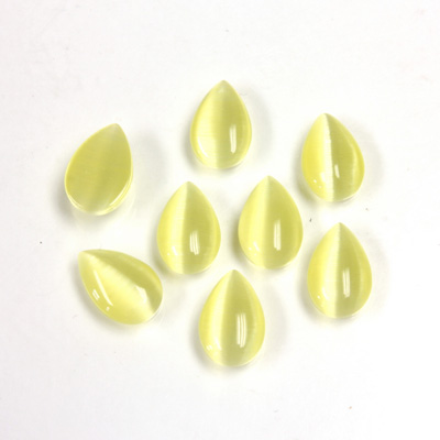 Fiber-Optic Cabochon - Pear 10x6MM CAT'S EYE YELLOW