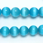 Fiber-Optic Synthetic Bead - Cat's Eye Smooth Round 10MM CAT'S EYE AQUA