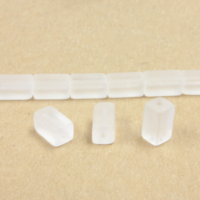 Glass Bead Table Polished - 08x4MM MATTE CRYSTAL