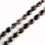 Czech Pressed Glass Bead - Flat Oval 08x6MM PATINA PURPLE