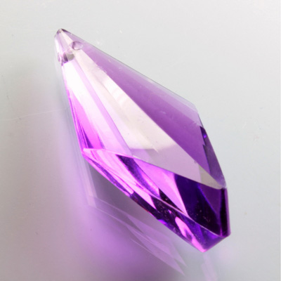 Plastic Pendant -Transparent Faceted Pear 45x20MM AMETHYST