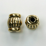 Metalized Plastic Engraved Bead - Fancy 16x11MM ANT GOLD