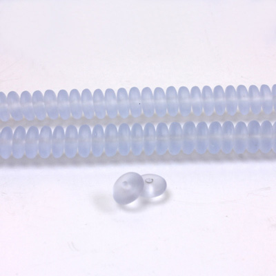 Czech Pressed Glass Bead - Smooth Rondelle 6MM MATTE LT SAPPHIRE