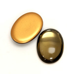 Glass Medium Dome Foiled Cabochon - Oval 25x18MM BLACK DIAMOND