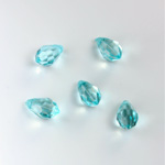 German Plastic Pendant - Transparent Faceted Drop 10x6MM AQUA