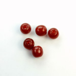 Czech Pressed Glass Large Hole Bead - Round 08MM CORNELIAN