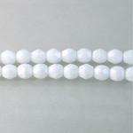 Czech Glass Fire Polish Bead - Round 06MM MOONSTONE WHITE