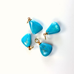 Gemstone Tumble Polished Pendant with Gold Plated Ring - Small HOWLITE DYED TURQUOISE