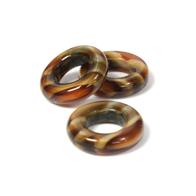 Czech Pressed Glass Ring - 14MM TIGEREYE