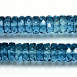 Czech Glass Fire Polished Bead - Rondelle 10x4MM MONTANA