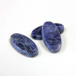 Gemstone Flat Back Single Bevel Buff Top Stone - Oval 18x9MM SODALITE