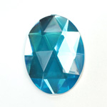 Plastic Flat Back Foiled Rauten Rose Rhinestone - Oval 40x30MM AQUA