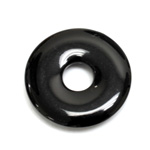 Plastic Bead - Opaque Color Smooth Round Donut 40MM JET